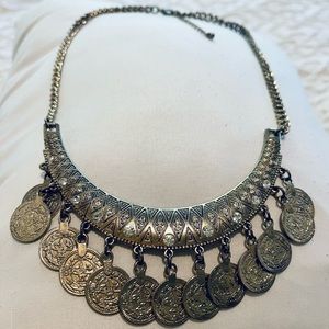 Boho coin statement necklace
